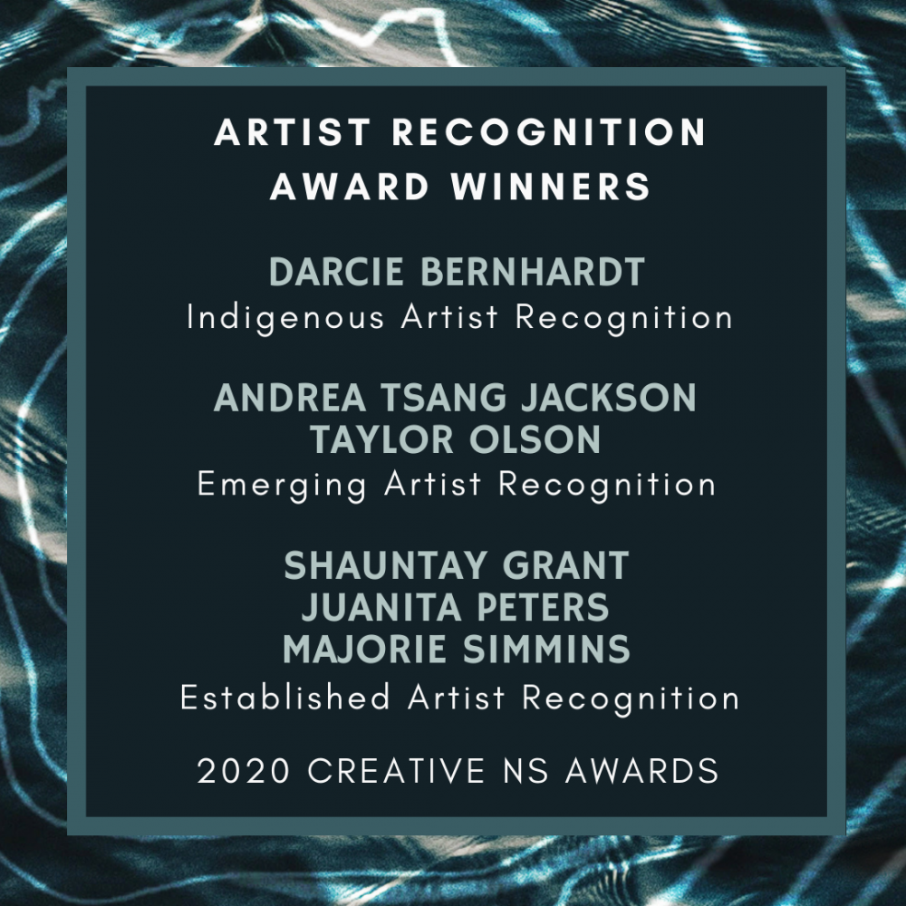 2020 Artist Recognition Award Winners Announced Arts Nova Scotia