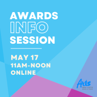 Awards Info Session Blue & Pink Graphic