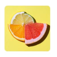 Pie chart made from different citrus